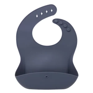 Silicone Food Bib - Midnight Blue